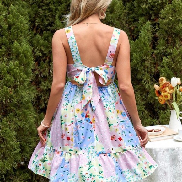 Maternity Floral Print Ruffled Hem Sundress - Picture 2 of 5